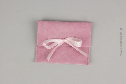 Πουγκί Σχήμα Τσέπης με Κορδέλα 70 x 60mm | Pink