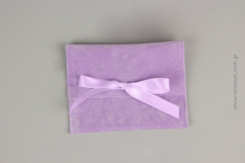 Πουγκί Σχήμα Τσέπης με Κορδέλα 70 x 60mm | Lilac