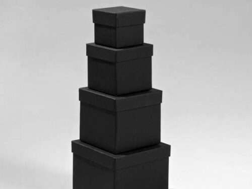 Κουτιά ασημικών μαύρα σχήμα «Κύβος»