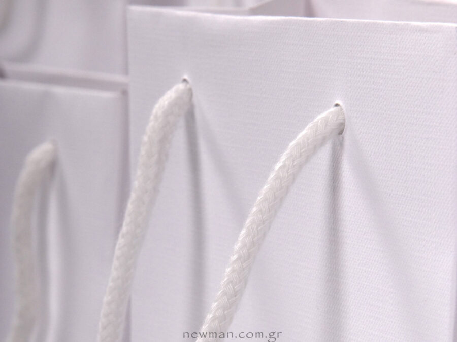 Gofrato τσάντα με βαμβακερό λευκό κορδόνι