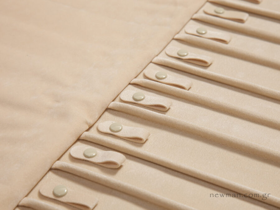 Ivory suede internal lining and cover for jewellery