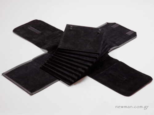 The 10 boards are made from black suede fabric