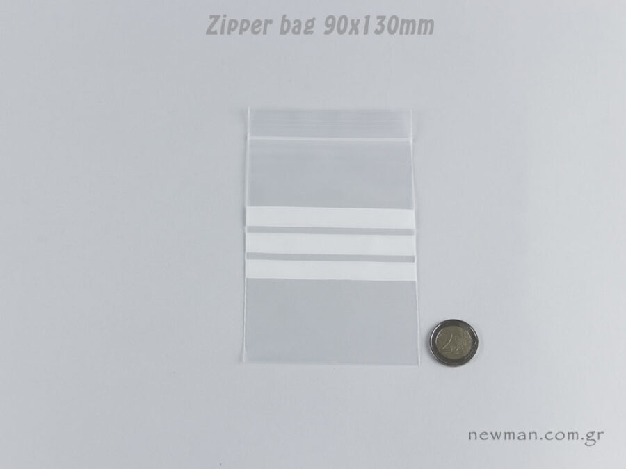 Mini ziplock bag 90x130mm with strips