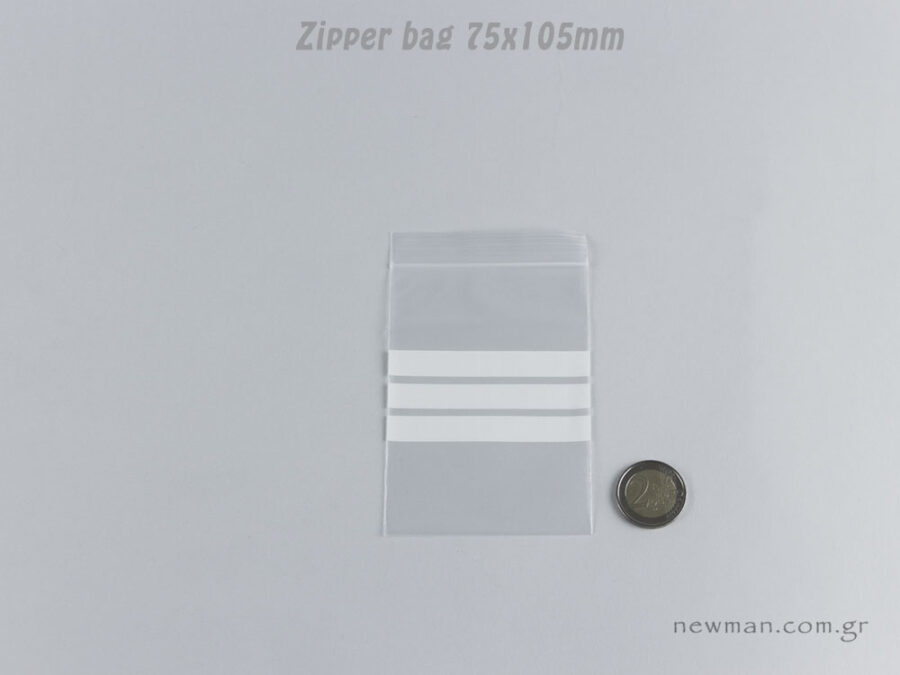 Mini ziplock bag 75x105mm with strips