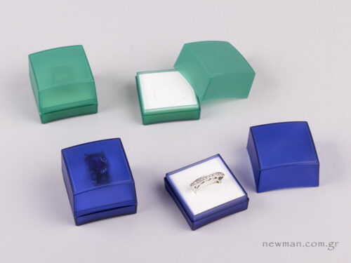 Κουτί Ημιδιάφανο για Δαχτυλίδι Μπλε Ηλεκτρίκ και πράσινο
