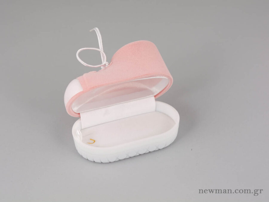 Kids Box for Cross/Necklace - Baby Shoe - Light Pink (open)