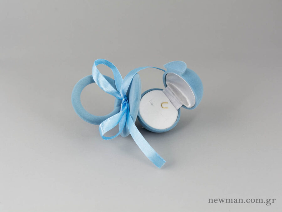 Kids Box for Ring & Talisman - Baby's Pacifier - Light Blue (open)