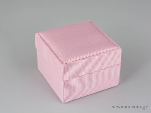 Υφασμάτινο κουτί κοσμημάτων με κορδέλα και μαξιλαράκι σε ροζ χρώμα
