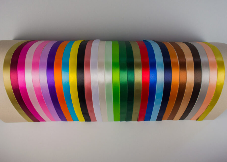 Double sided ribbon available in a wide range of colours.