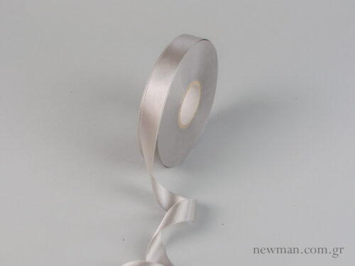Double-sided satin ribbon in grey