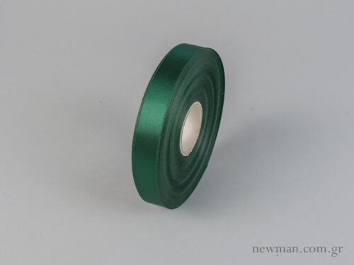 Double-sided satin ribbon in cypress green