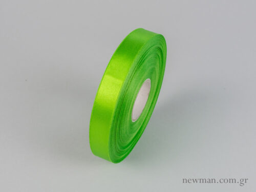 Double-sided satin ribbon in lime green