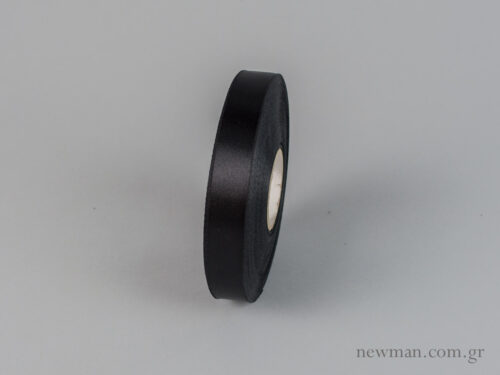 Double-sided satin ribbon in black