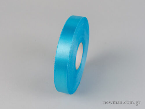 Double-sided satin ribbon in turquoise