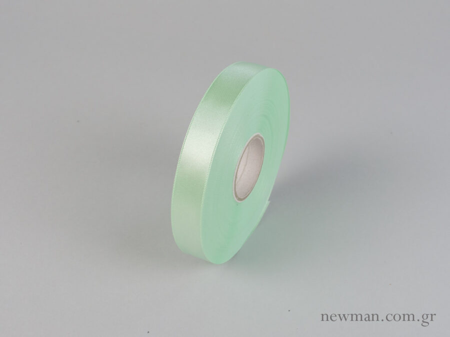 Double-sided satin ribbon in light green