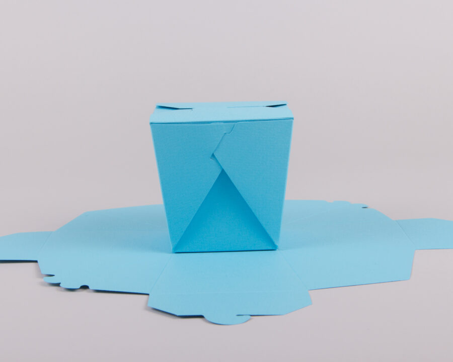 Origami box in sky blue color