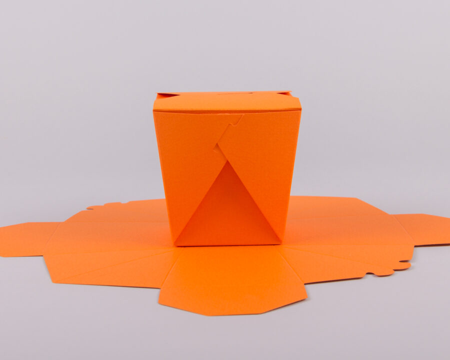 Origami box in orange color