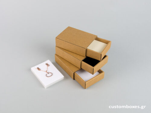 Sliding matchbox-type kraft box with velvet base for pendant no5