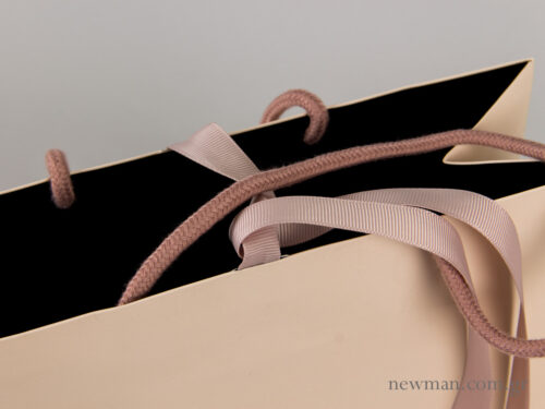 Luxury bag - grosgrain ribbon and cotton cord - details