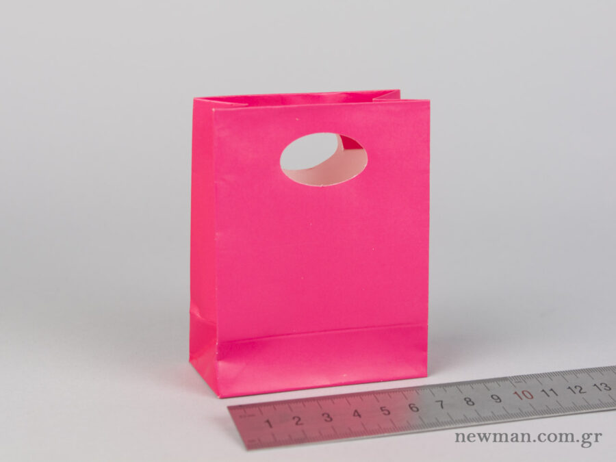 Paper bag with die-cut handle No0 fuchsia