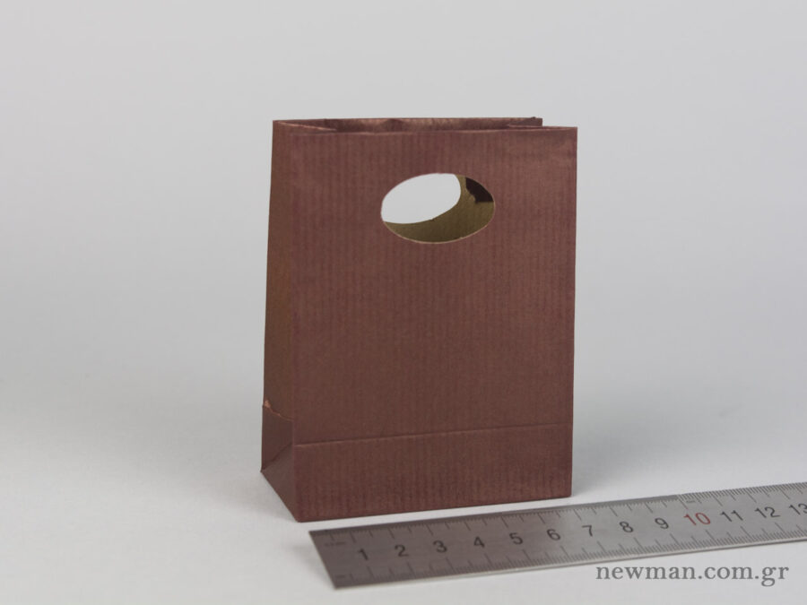 Paper bag with die-cut handle No0 brown