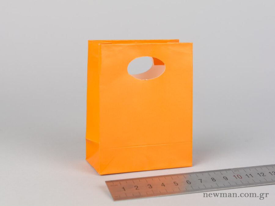 Paper bag with die-cut handle No0 orange