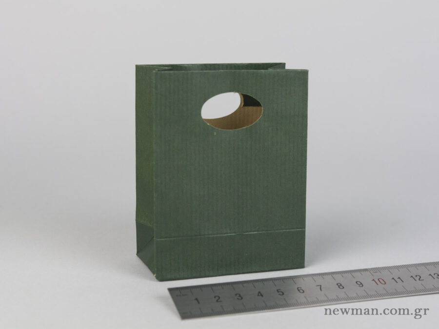 Paper bag with die-cut handle No0 cypress green