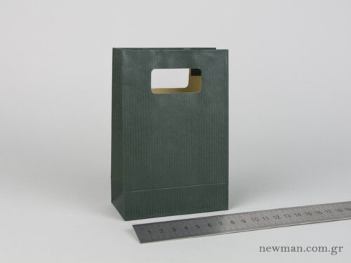 Paper bag with die-cut handle No1 cypress green