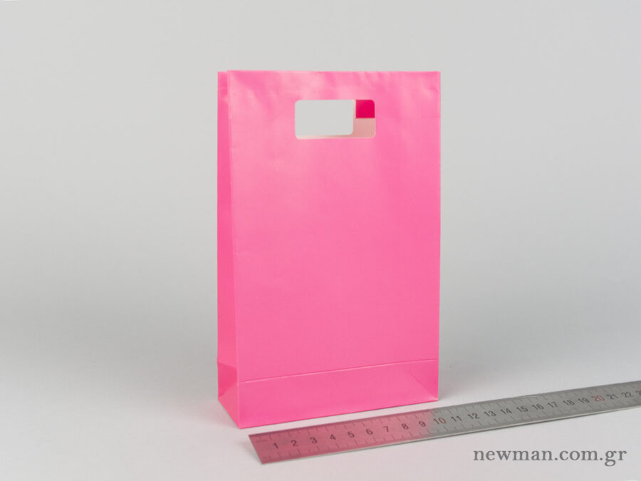 Paper bag with die-cut handle No2 fuchsia