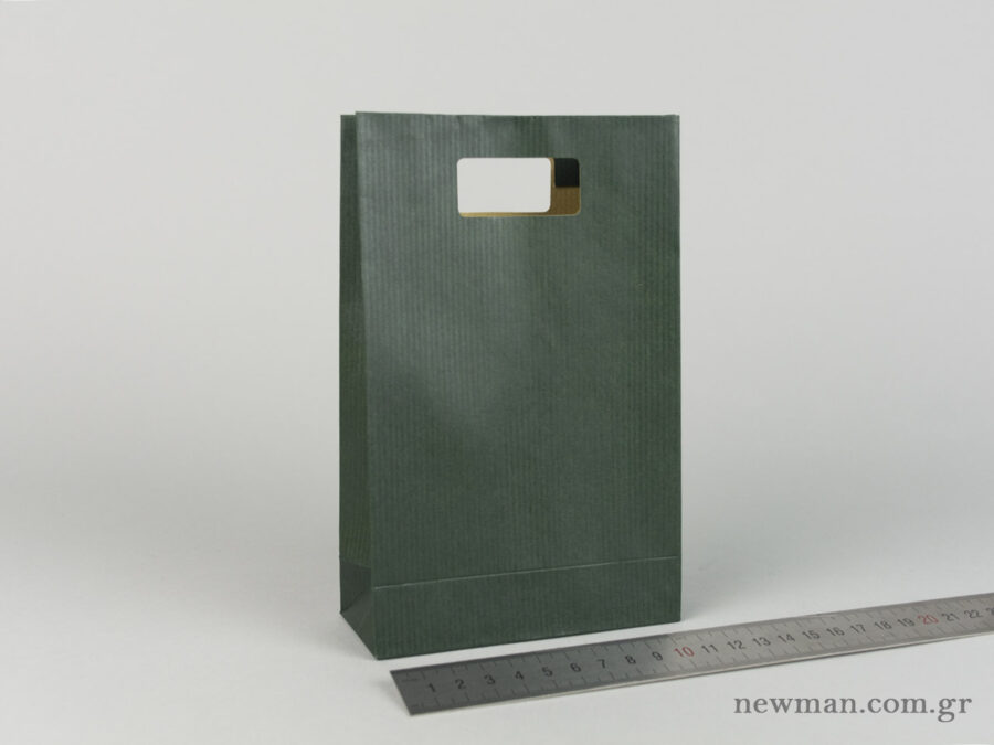 Paper bag with die-cut handle No2 cypress green