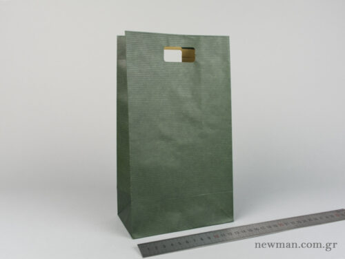Paper bag with die-cut handle No3 cypress green