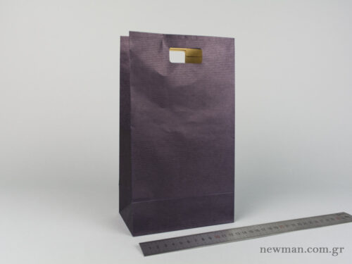 Paper bag with die-cut handle No3 dark blue