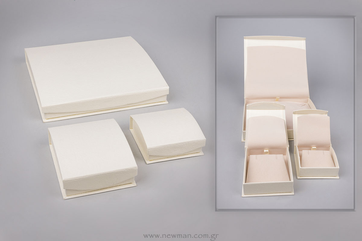 DRP χάρτινη ανάγλυφη σειρά κουτιά για κοσμήματα με εκτύπωση επωνυμίας