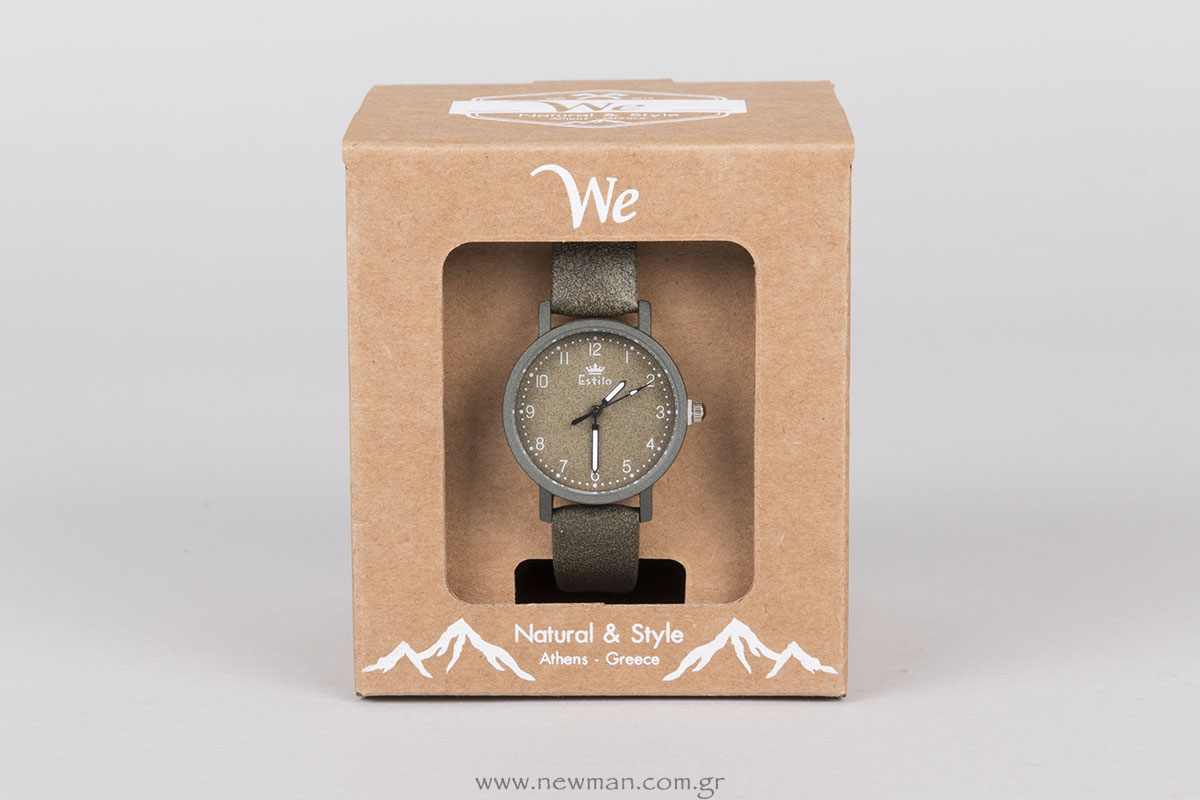 Custombox κουτί για ρολόι WE με λευκή εκτύπωση