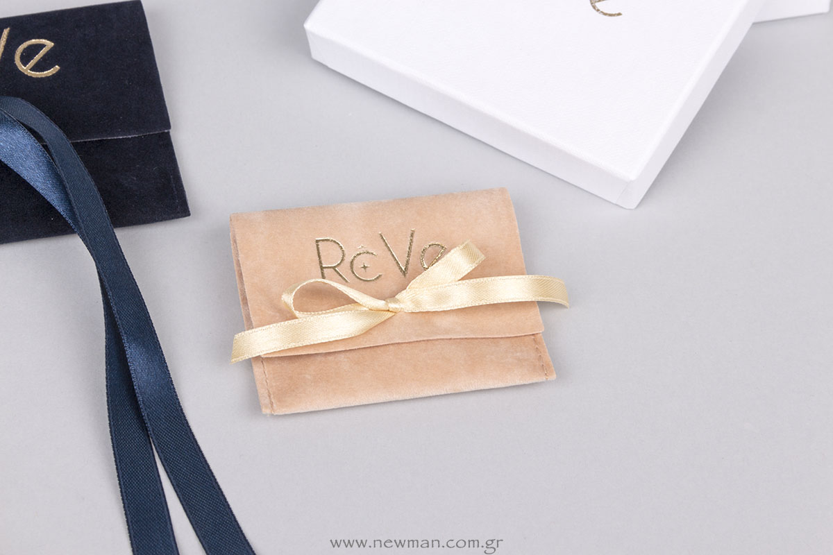 Βελούδινο πουγκί για κοσμήματα με λογότυπο Reve