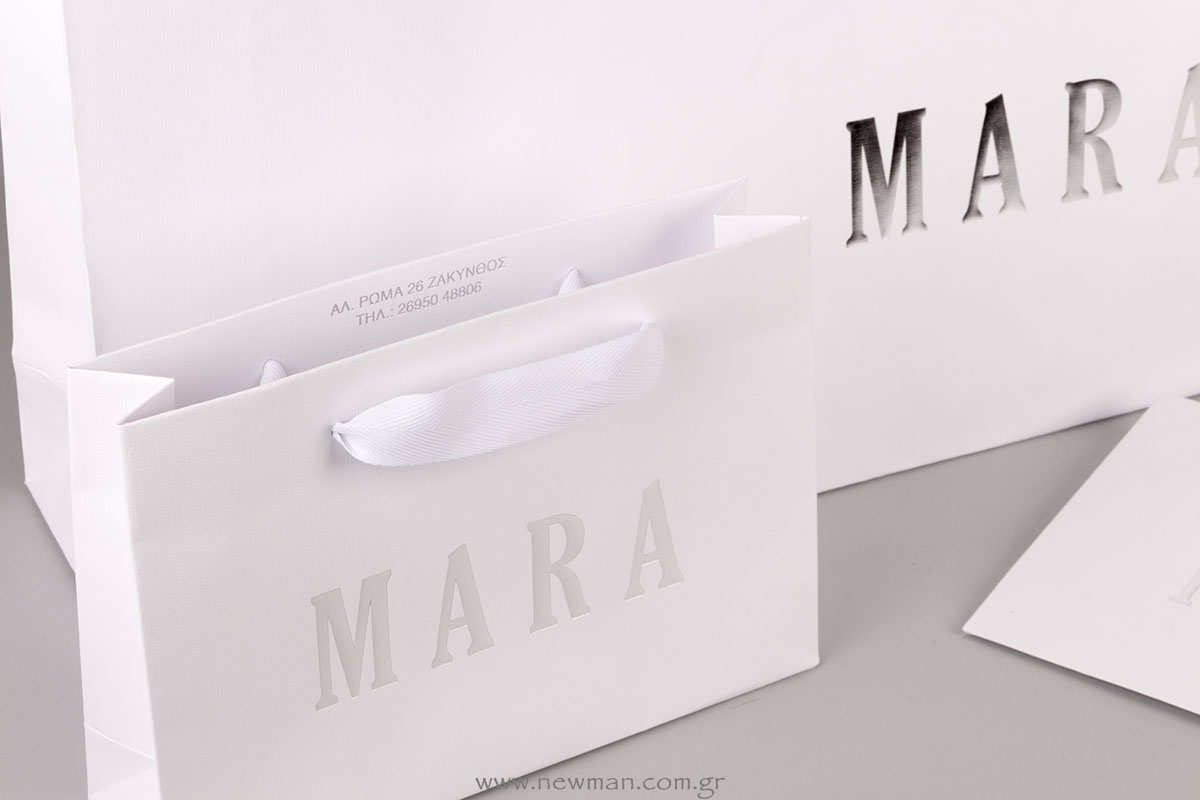 MARA silver printed bags