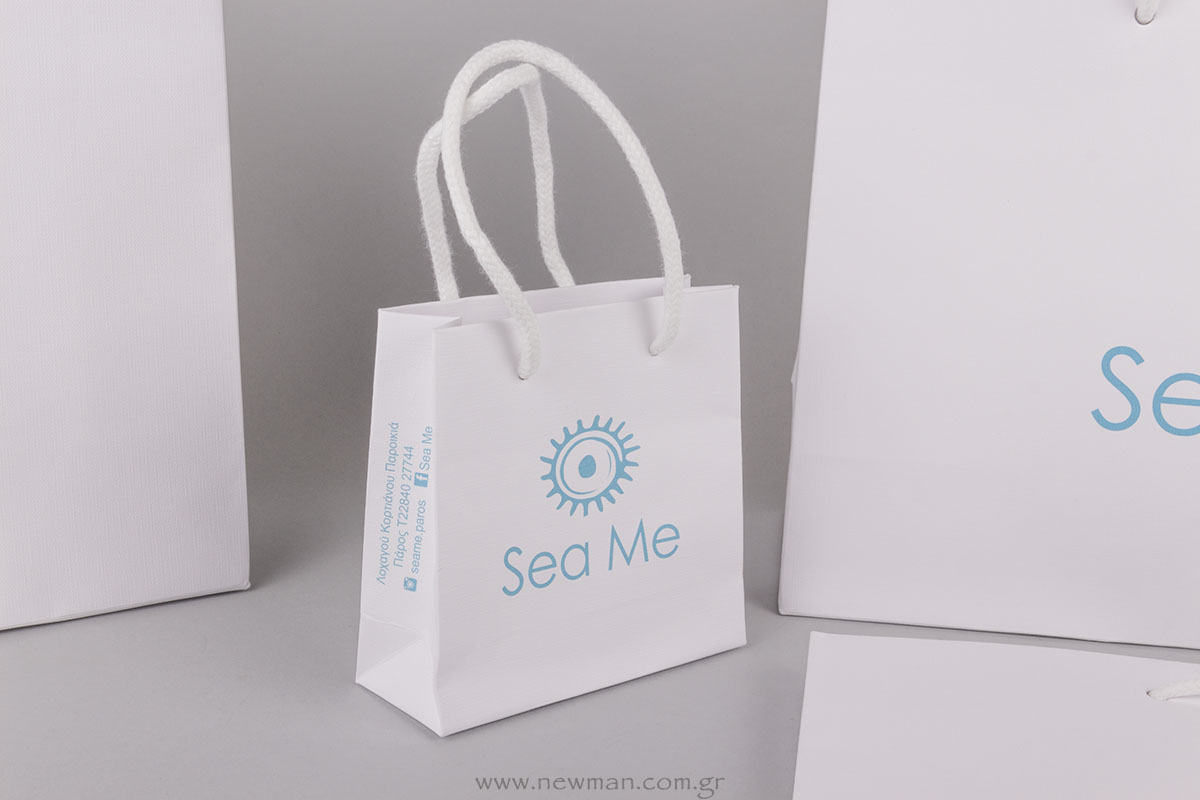 Sea Me Paros logo printed on bag