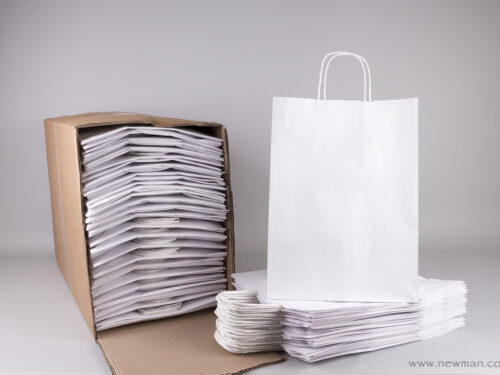 White carrier bag 37x27+12 cm