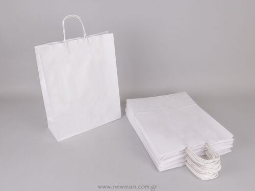 White carrier bag 41x32+12 cm
