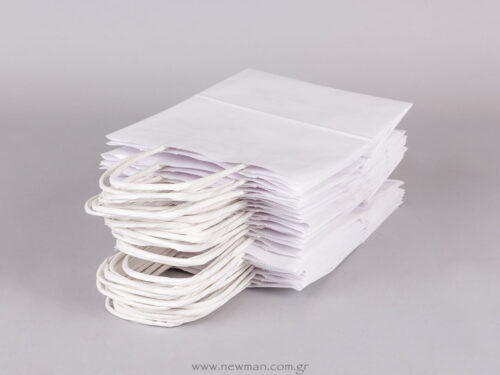 White carrier bag 18x14+8 cm