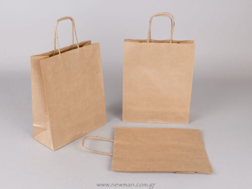 Brown carrier bag 22x18+8 cm