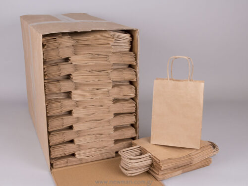 Brown carrier bag 18x14+8 cm
