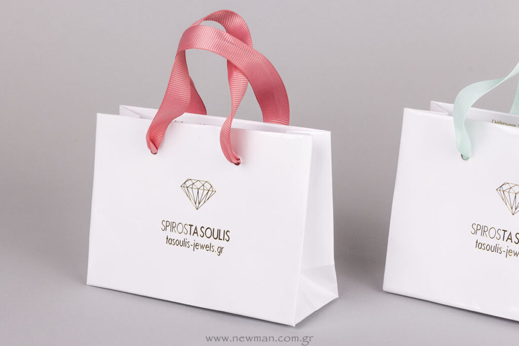 SpirosTsoulis Jewels logo on paper bags laminated