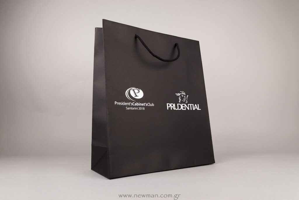 White logo on black luxury bags