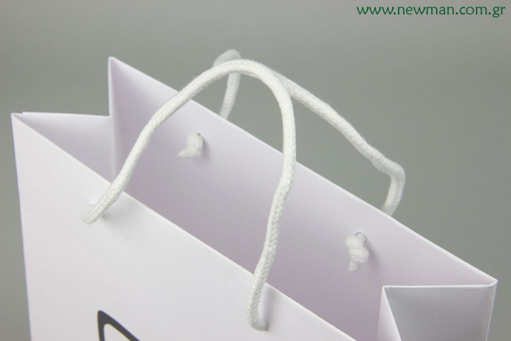 Gofrato paper bags have a high quality white cotton cord for handling