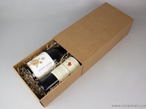 Eco-friendly cardboard Kraft box for one bottle: 180 x 380 x 100mm height