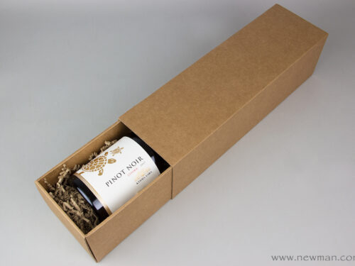 Eco-friendly cardboard Kraft box for one bottle: 105 x 380 x 100mm height 
