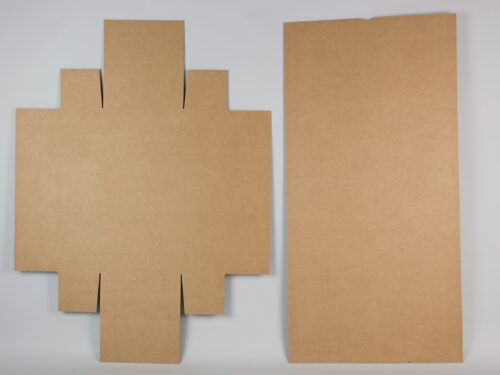 Eco-friendly cardboard Kraft boxes for bottles are single (capacity for one bottle) or double (capacity for two bottles), they slide out and are available complete or in an open (flat) version