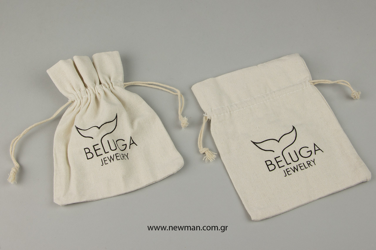 Beluga Jewelry: Λινά πουγκιά με λογότυπο.