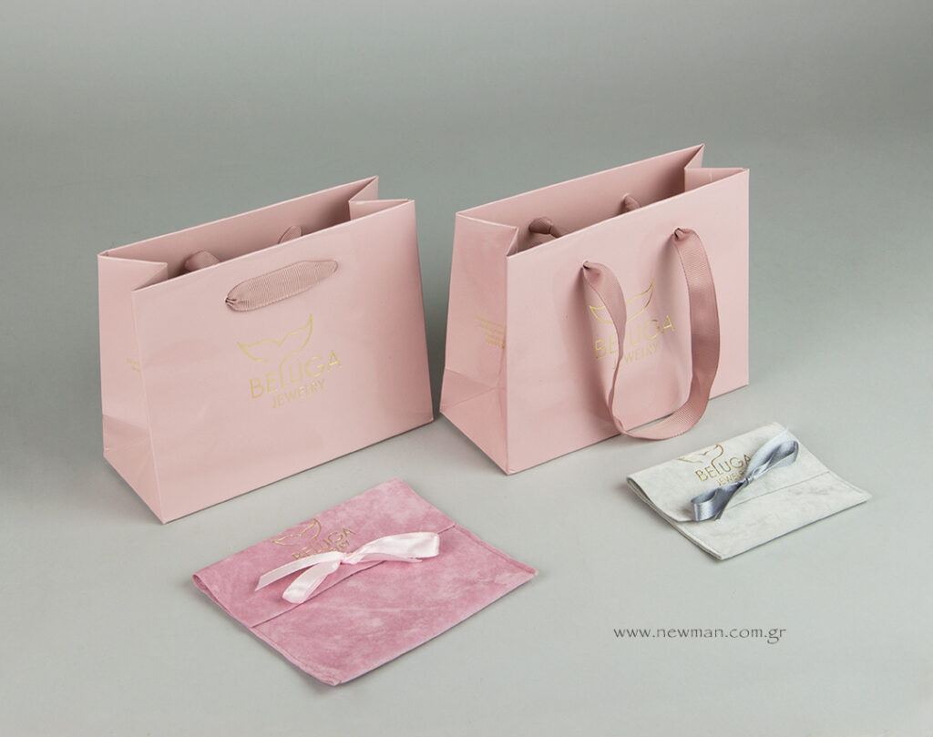 NewMan packaging company created a pioneering set of packaging products for this brand that includes bags, pouches and ribbons.